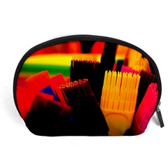 Plastic Brush Color Yellow Red Accessory Pouch (Large)