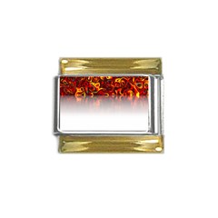 Effect Pattern Brush Red Gold Trim Italian Charm (9mm) by Amaryn4rt