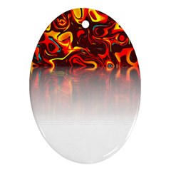 Effect Pattern Brush Red Oval Ornament (two Sides) by Amaryn4rt