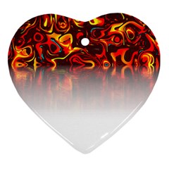 Effect Pattern Brush Red Heart Ornament (two Sides) by Amaryn4rt