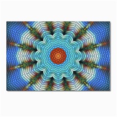 Pattern Blue Brown Background- Postcard 4 x 6  (pkg Of 10) by Amaryn4rt