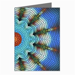 Pattern Blue Brown Background- Greeting Cards (pkg Of 8) by Amaryn4rt