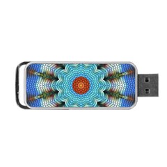 Pattern Blue Brown Background- Portable Usb Flash (two Sides) by Amaryn4rt