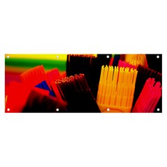 Plastic Brush Color Yellow Red Banner And Sign 8  X 3  by Amaryn4rt