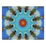 Pattern Blue Brown Background- Two Sides Premium Plush Fleece Blanket (Large) 80 x60  Blanket Front