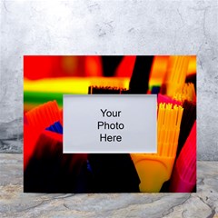 Plastic Brush Color Yellow Red White Tabletop Photo Frame 4 x6 