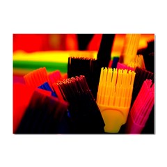 Plastic Brush Color Yellow Red Crystal Sticker (A4)