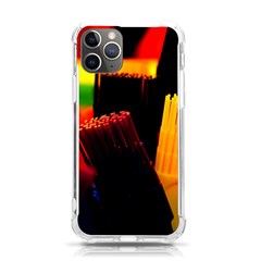 Plastic Brush Color Yellow Red iPhone 11 Pro 5.8 Inch TPU UV Print Case