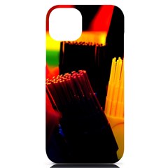 Plastic Brush Color Yellow Red Iphone 14 Plus Black Uv Print Case by Amaryn4rt