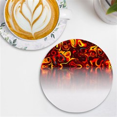 Effect Pattern Brush Red Uv Print Round Tile Coaster by Amaryn4rt