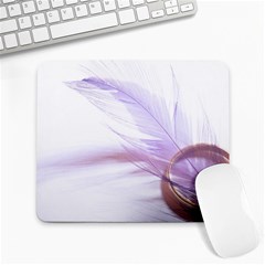 Ring Feather Marriage Pink Gold Large Mousepad by Amaryn4rt