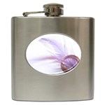 Ring Feather Marriage Pink Gold Hip Flask (6 oz) Front