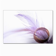 Ring Feather Marriage Pink Gold Postcards 5  X 7  (pkg Of 10) by Amaryn4rt