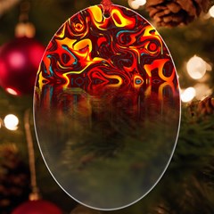 Effect Pattern Brush Red Uv Print Acrylic Ornament Oval by Amaryn4rt