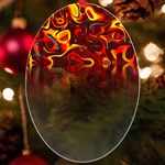 Effect Pattern Brush Red UV Print Acrylic Ornament Oval Front