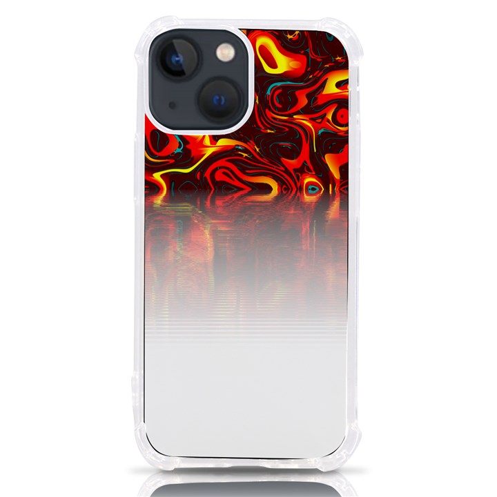 Effect Pattern Brush Red iPhone 13 mini TPU UV Print Case