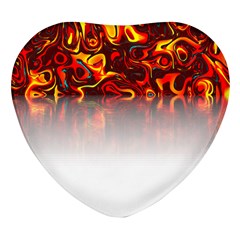 Effect Pattern Brush Red Heart Glass Fridge Magnet (4 Pack) by Amaryn4rt