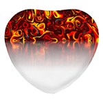 Effect Pattern Brush Red Heart Glass Fridge Magnet (4 pack) Front