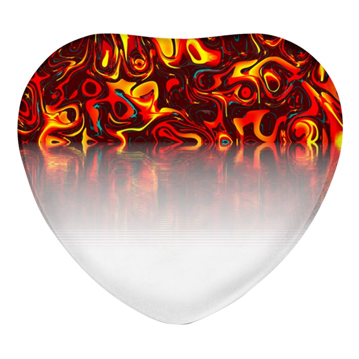 Effect Pattern Brush Red Heart Glass Fridge Magnet (4 pack)