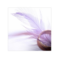 Ring Feather Marriage Pink Gold Square Satin Scarf (30  X 30 ) by Amaryn4rt