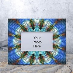 Pattern Blue Brown Background- White Tabletop Photo Frame 4 x6  by Amaryn4rt