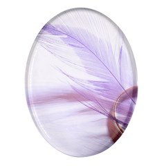 Ring Feather Marriage Pink Gold Oval Glass Fridge Magnet (4 Pack) by Amaryn4rt