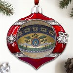 Peace Monument Werder Mountain Metal Snowflake And Bell Red Ornament Front