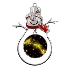 Particles Vibration Line Wave Metal Snowman Ornament by Amaryn4rt