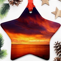 Sunset The Pacific Ocean Evening Ornament (star) by Amaryn4rt