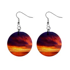 Sunset The Pacific Ocean Evening Mini Button Earrings by Amaryn4rt