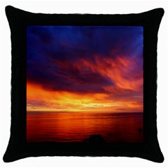 Sunset The Pacific Ocean Evening Throw Pillow Case (black) by Amaryn4rt