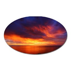 Sunset The Pacific Ocean Evening Oval Magnet by Amaryn4rt