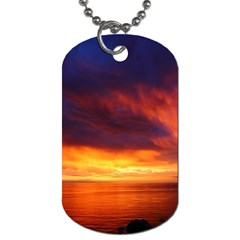 Sunset The Pacific Ocean Evening Dog Tag (one Side) by Amaryn4rt