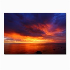 Sunset The Pacific Ocean Evening Postcard 4 x 6  (pkg Of 10) by Amaryn4rt