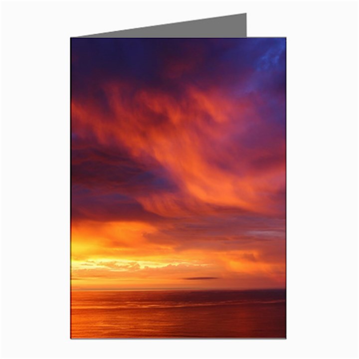 Sunset The Pacific Ocean Evening Greeting Cards (Pkg of 8)