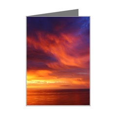 Sunset The Pacific Ocean Evening Mini Greeting Card by Amaryn4rt