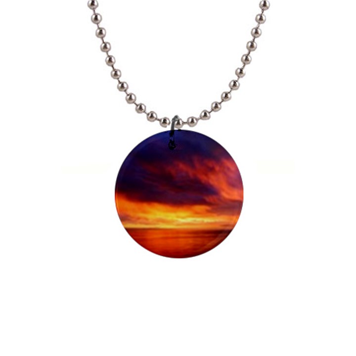 Sunset The Pacific Ocean Evening 1  Button Necklace