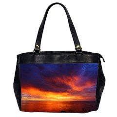 Sunset The Pacific Ocean Evening Oversize Office Handbag (2 Sides) by Amaryn4rt