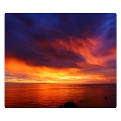 Sunset The Pacific Ocean Evening Two Sides Premium Plush Fleece Blanket (small) by Amaryn4rt