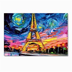 Eiffel Tower Starry Night Print Van Gogh Postcards 5  X 7  (pkg Of 10) by Modalart