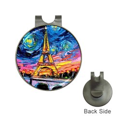 Eiffel Tower Starry Night Print Van Gogh Hat Clips With Golf Markers by Modalart