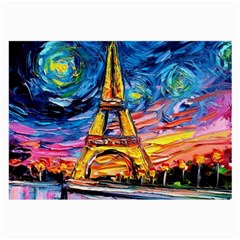 Eiffel Tower Starry Night Print Van Gogh Large Glasses Cloth by Modalart