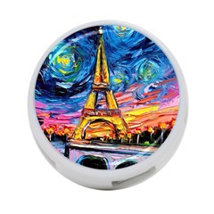 Eiffel Tower Starry Night Print Van Gogh 4-port Usb Hub (one Side) by Modalart