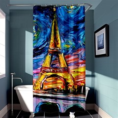 Eiffel Tower Starry Night Print Van Gogh Shower Curtain 36  X 72  (stall)  by Modalart