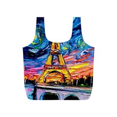 Eiffel Tower Starry Night Print Van Gogh Full Print Recycle Bag (s) by Modalart