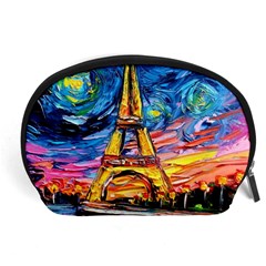 Eiffel Tower Starry Night Print Van Gogh Accessory Pouch (large) by Modalart