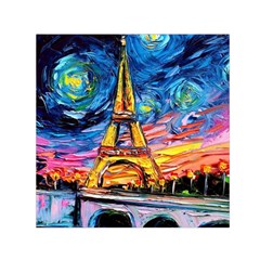 Eiffel Tower Starry Night Print Van Gogh Square Satin Scarf (30  X 30 ) by Modalart