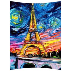 Eiffel Tower Starry Night Print Van Gogh Back Support Cushion by Modalart