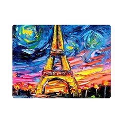 Eiffel Tower Starry Night Print Van Gogh Premium Plush Fleece Blanket (mini) by Modalart