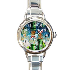 Cartoon Game Games Starry Night Doctor Who Van Gogh Parody Round Italian Charm Watch by Modalart